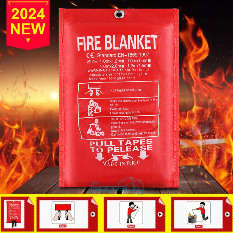 2-6 Pack Retardant Blankets Large Fire Blanket Fiberglass Prepared Emergency