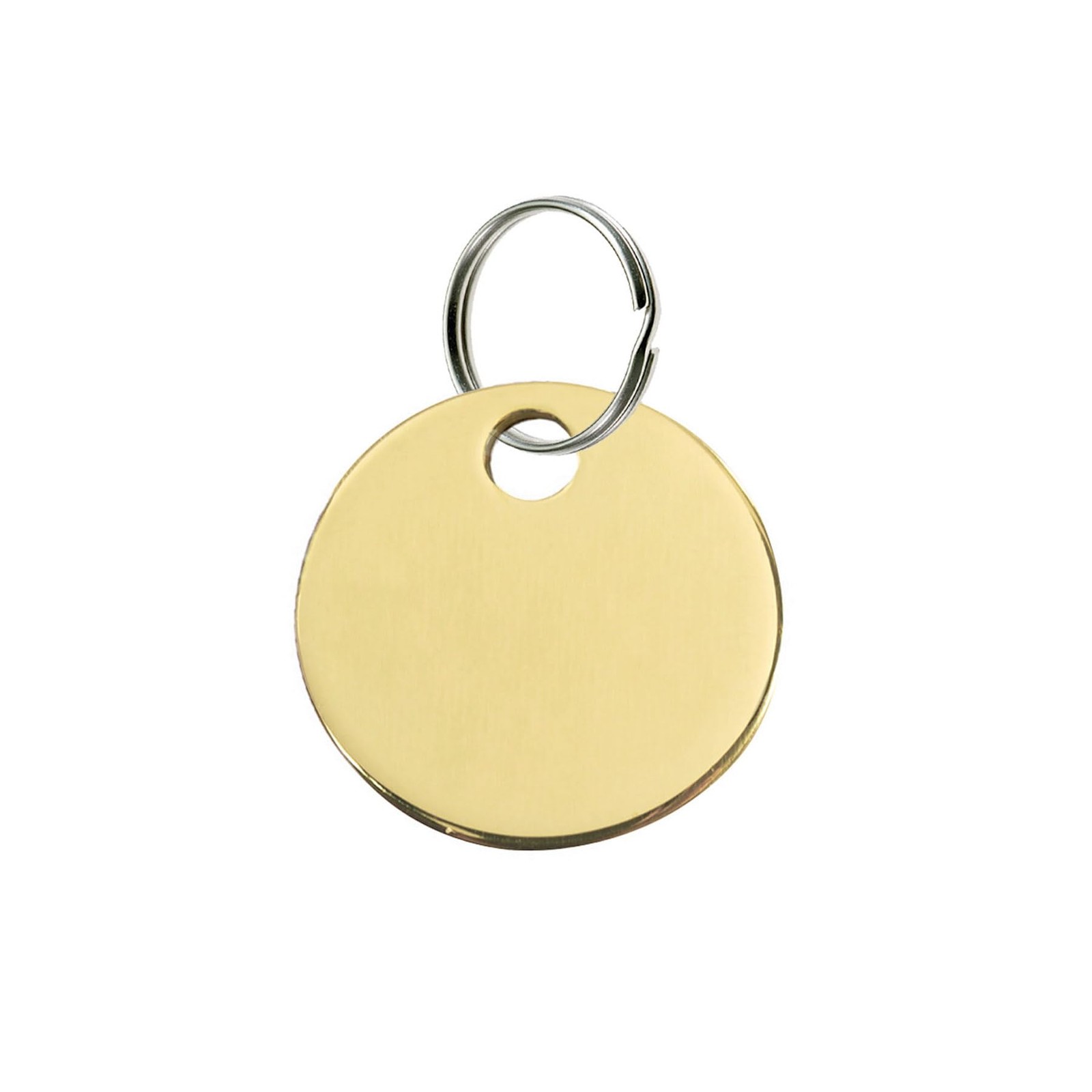 Solid Brass Round Tag – One Hole and 1-1/4 Inch Diameter, 100 Per Box (26012)