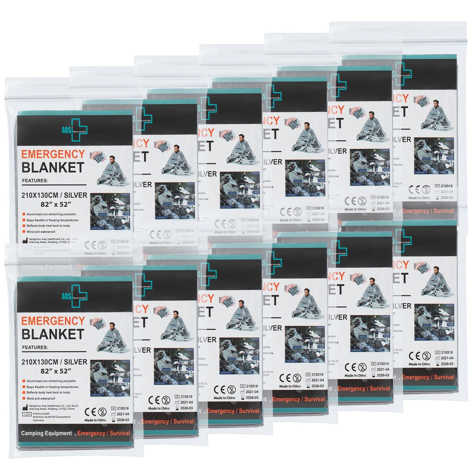 Emergency Blanket (12-Pack),Emergency Silver Foil Blanket– Perfect for Outdoo…