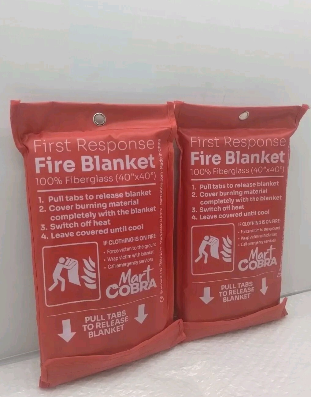 2 First Response Fire Blanket. 100% Fiberglass 40″x40″