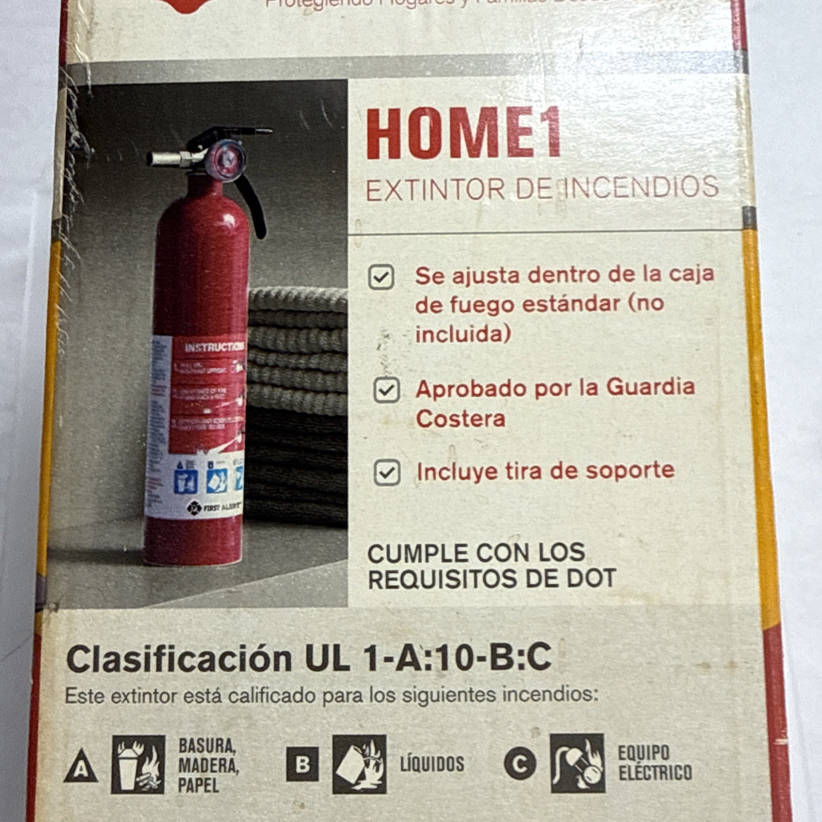 First Alert Home1 1-A:10-B:C Rechargeable Home Fire Extinguisher 2.5lbs NEW