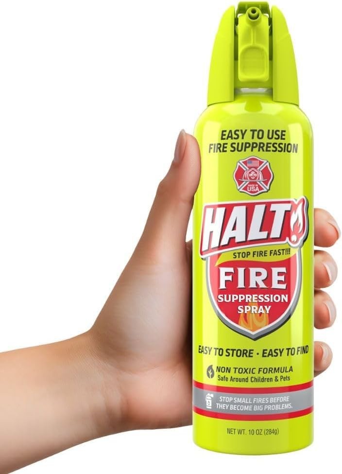 10oz Non-Toxic Fire Safety Spray – PFAS-Free Handheld Suppressor for Home, BBQ,
