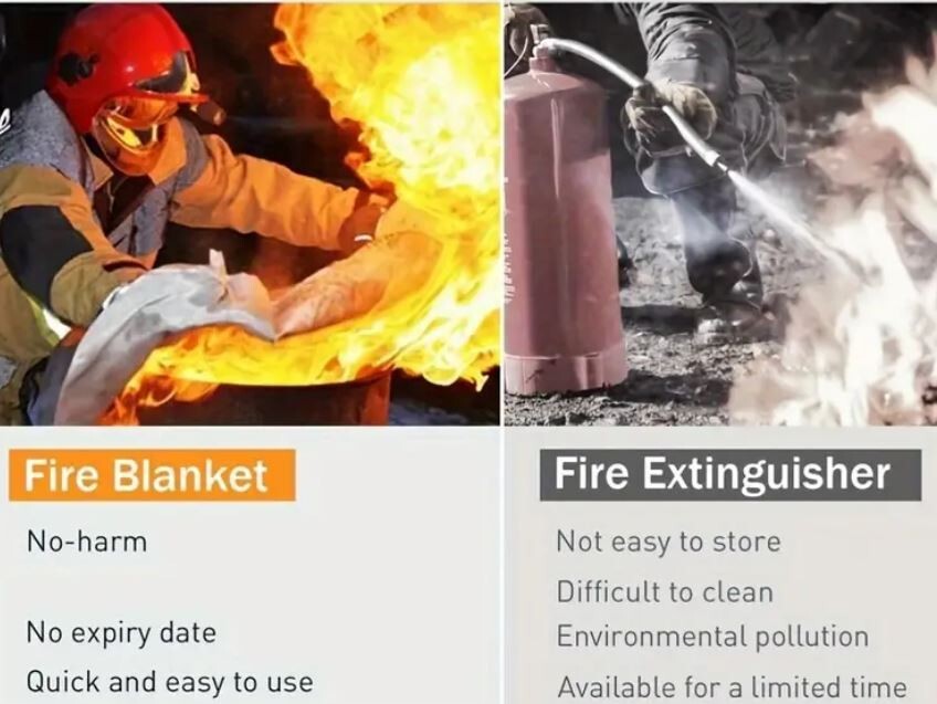 LARGE Fiberglass Fire Blanket, House Kitchen Office Grill Car Emergency Safety