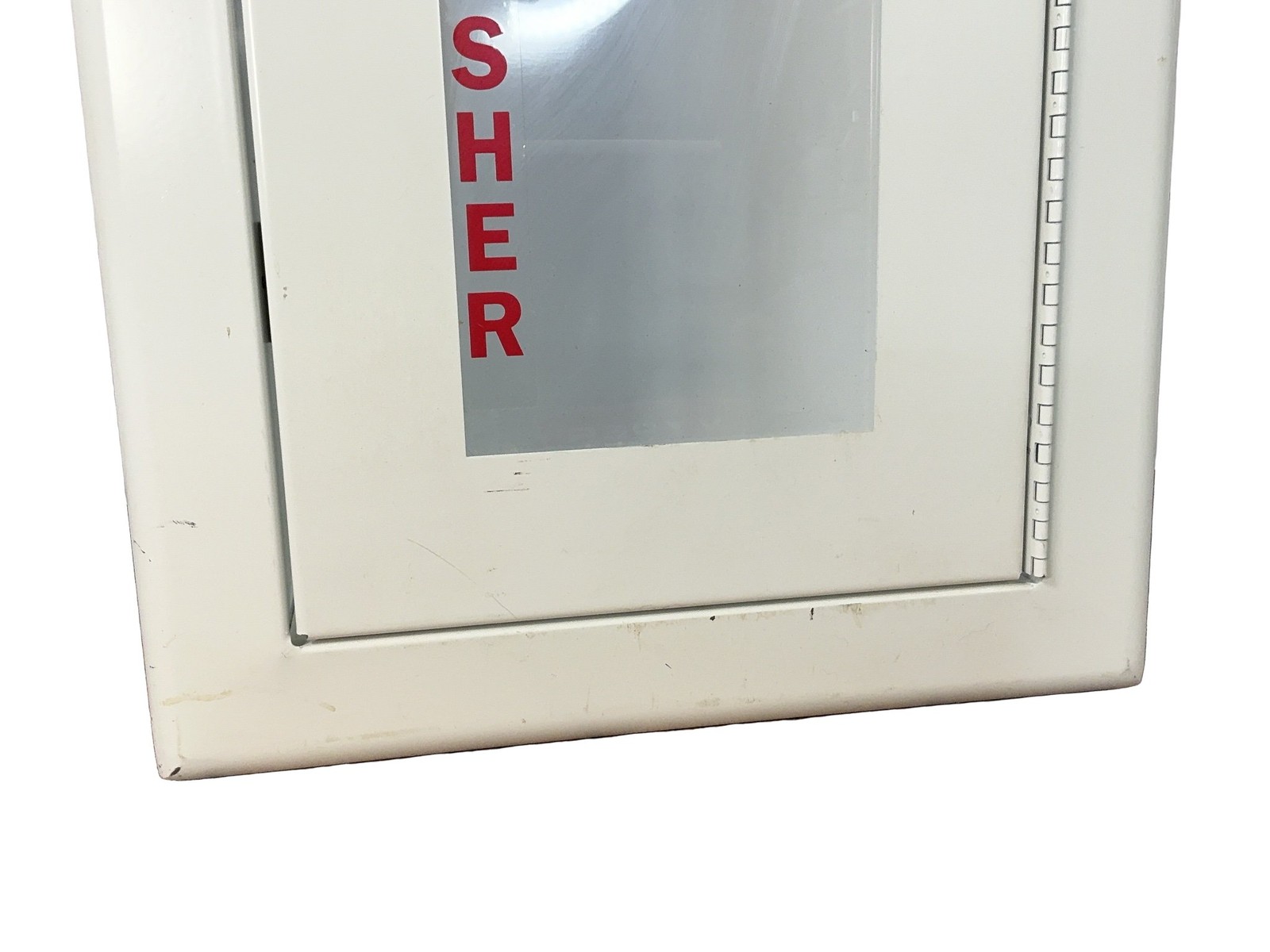 Larsen’s Fire Extinguisher Cabinet 2409SM Metal White Glass Front Handle