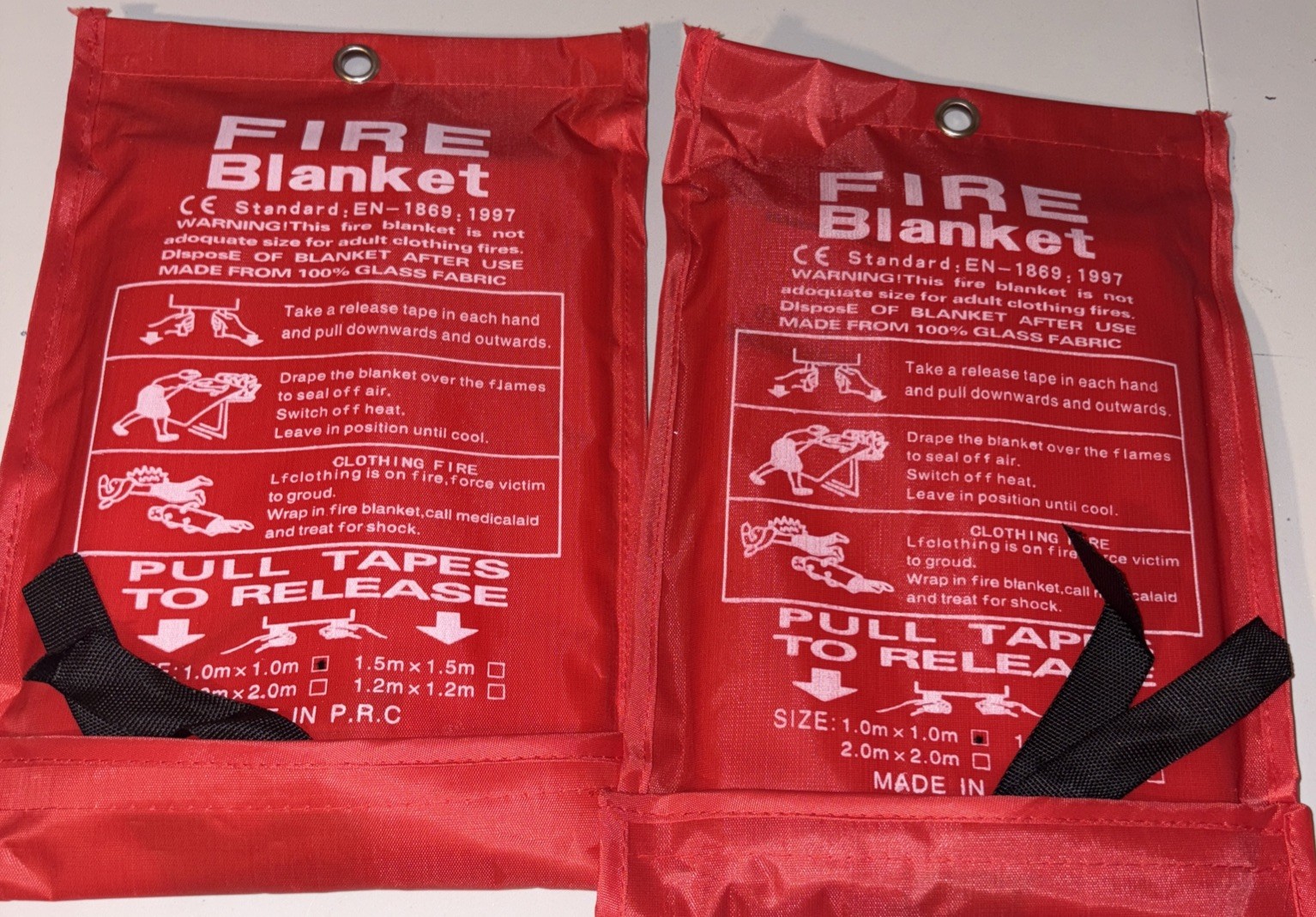 2 Fire Blankets, Fiberglass Emergency Blanket for Home, Kitchen, Office