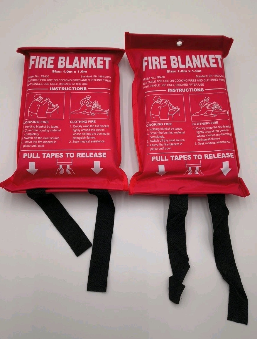 Fire Blanket High Heat Resistant Fire Safety Blanket 1x1m 2 pack