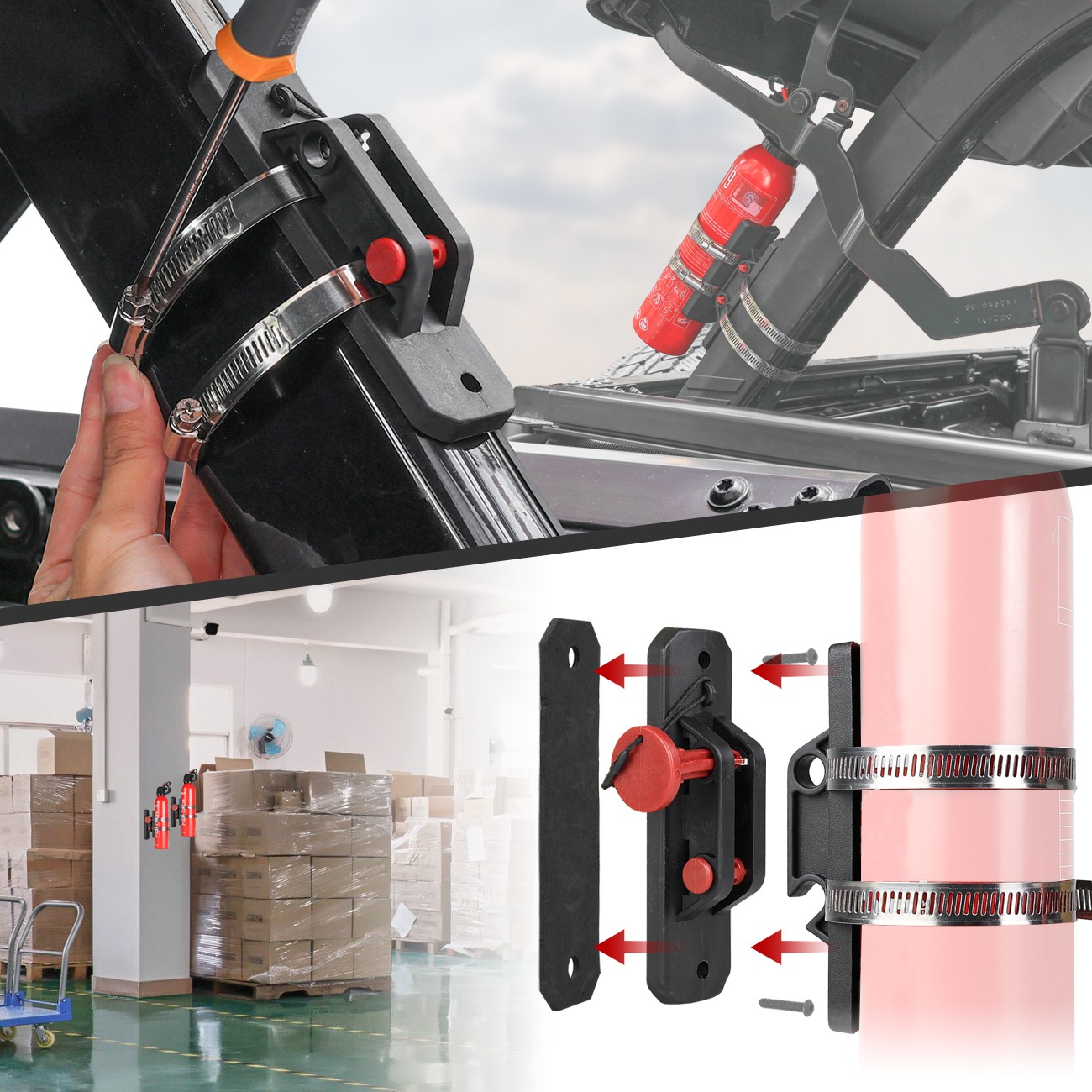 10PCS Quick Release Roll Bar Fire Extinguisher Mount Holder For Polaris Jeep