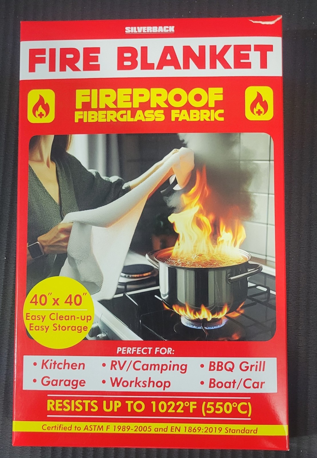 Silverback 40″ X 40″ Fireproof Fiberglass Fire Blanket
