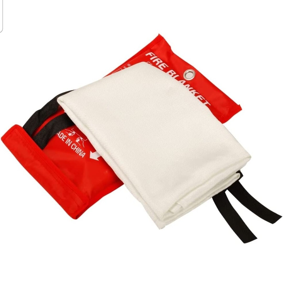 Fire Blanket Fiberglass Fire Emergency Suppression Blanket Flame Retardant 2 pcs