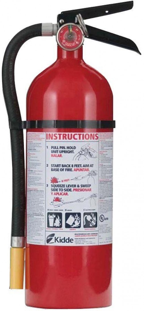 Fire Extinguisher Dry Powder Pressure Gauge Rechargeable Multi Use Wall Hanger