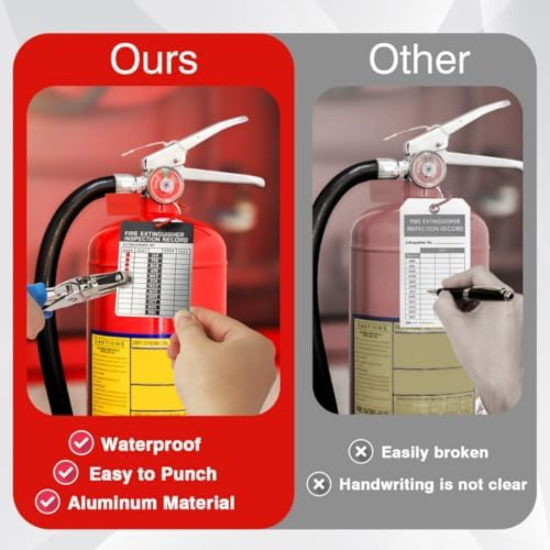 50/100 Sets 2026–2029 Fire Extinguisher Tags Aluminum Metal 50, 2026-2029