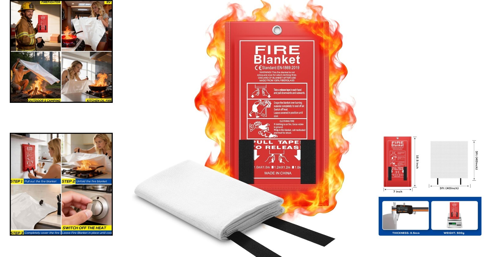 Fire Suppression Blanket for Home Cookouts and Emergencies
