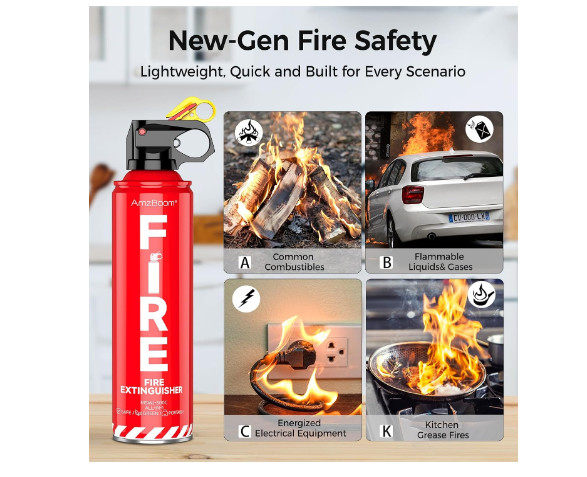 2-Pack Fire Extinguisher for Home, Kitchen, Car, and Grill with Mounting Bracket