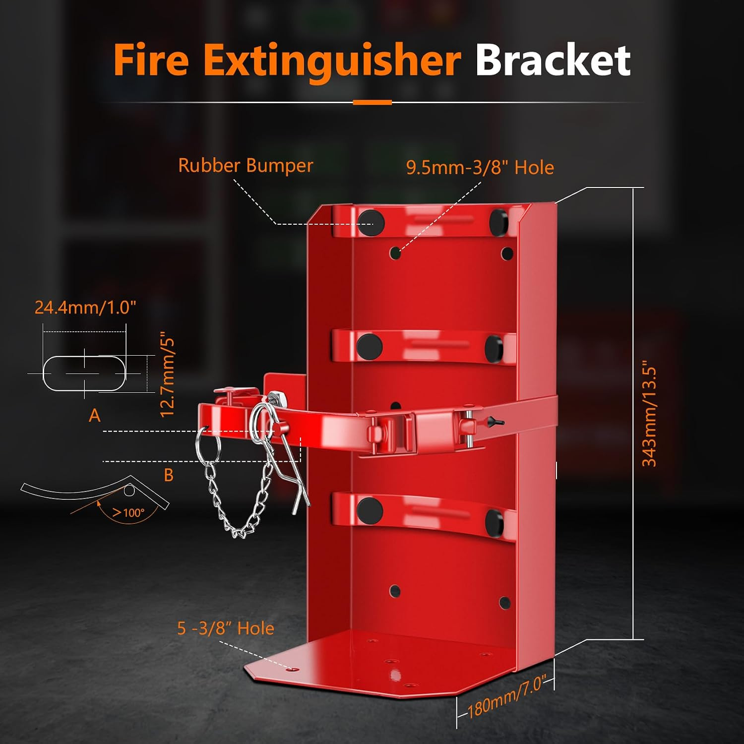 Heavy Duty Vehicle Bracket,Fire Extinguisher Brackets&Mounts-St12 Steel Red, Fit