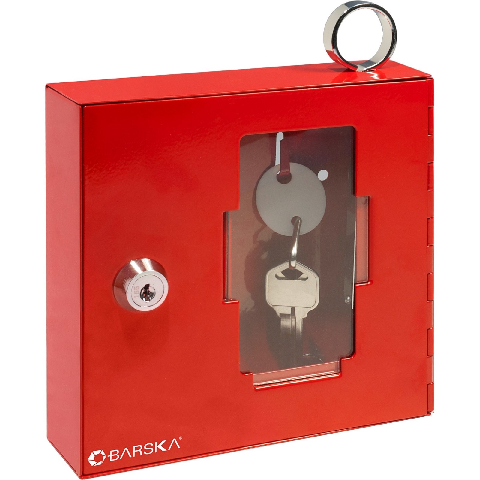 BARSKA Emergency Key Box w/ Attached Hammer and Key in Red, AX11826