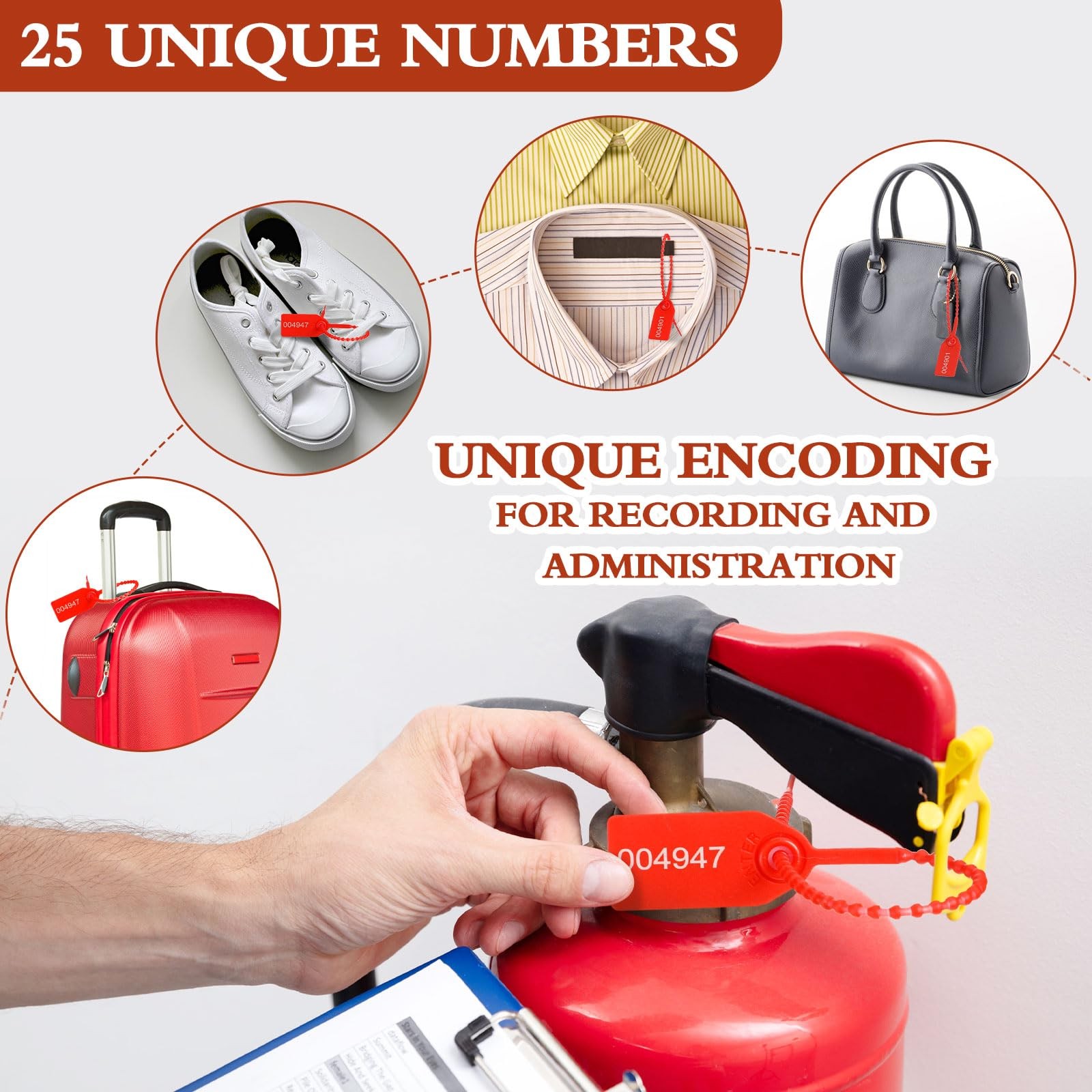 Chunful 76 Pieces Fire Extinguisher Inspection Tags Set Including 2026-2029