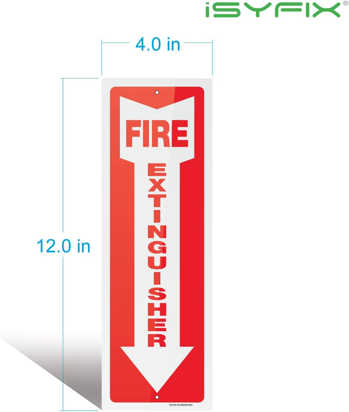 Fire Extinguisher Signs – 3 Pack 4X12 Inch – 40 Mil Thick Polystyrene Plastic, L