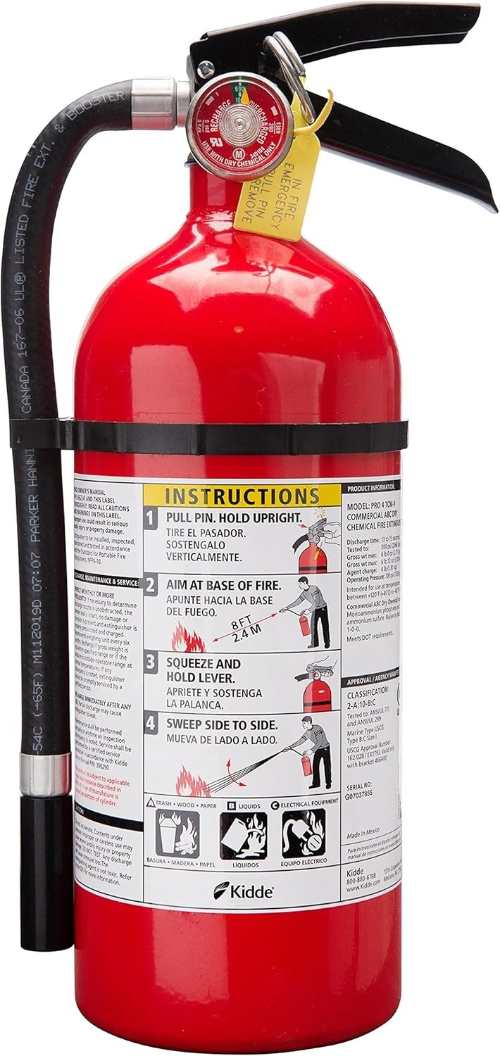 Extintor De Incendios Con Certificación UL 2-A:10-B:C, Manten Tu Familia Segura