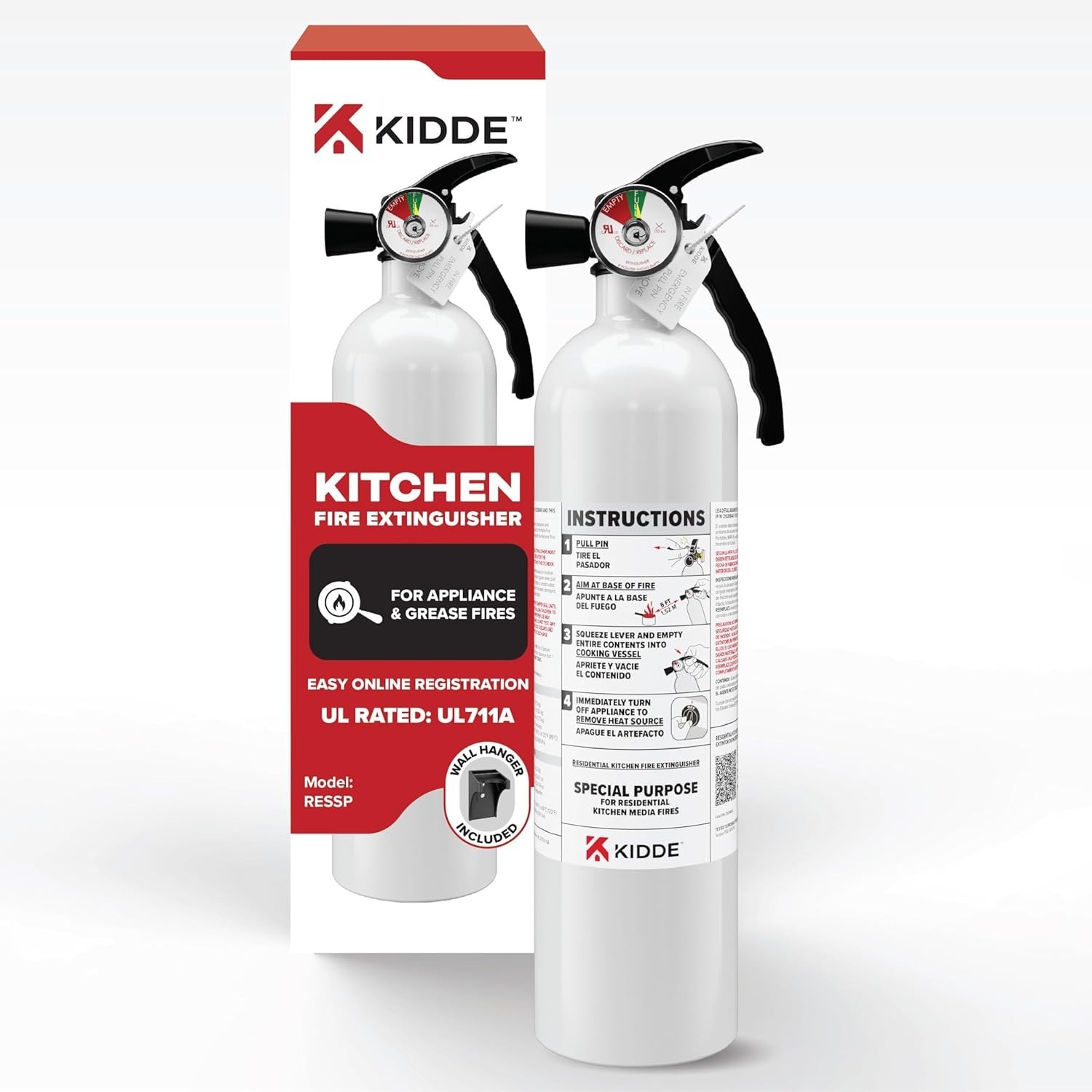 Easy-to-Use Fire Extinguisher for Kitchens 711A – Compact with Mounting Bracket