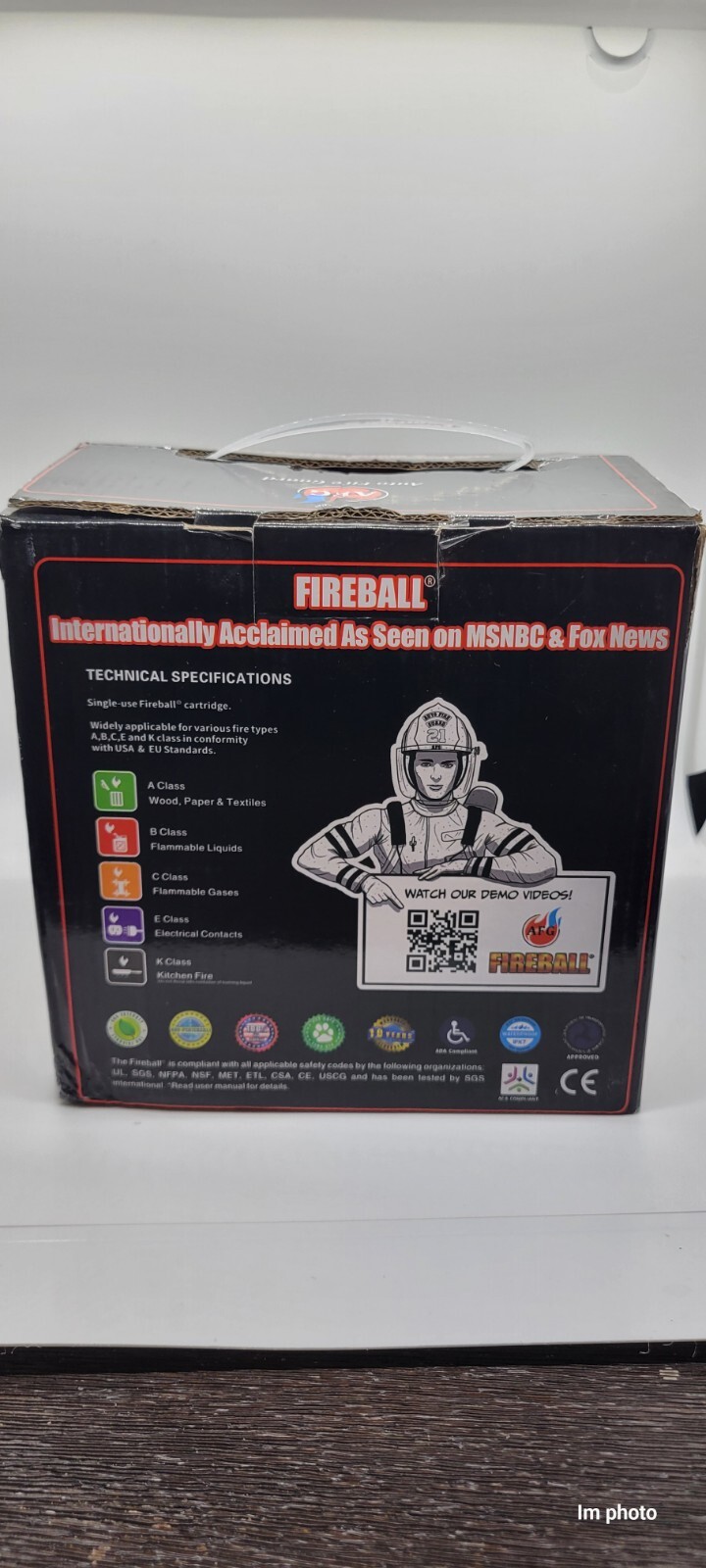 AFG Fire Extinguisher Ball Auto Fire Dry Powder With Support Tool