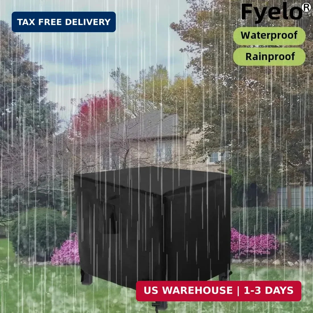30 Inch Gas Fire Pit Cover for 28-30 Inch Square Fire Pit Tables, Heavy Duty 600