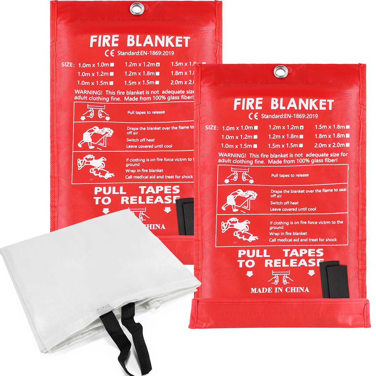 4 PACKS FIRE BLANKET Fiberglass Emergency Home Retardant Prepared 47”x47” AA
