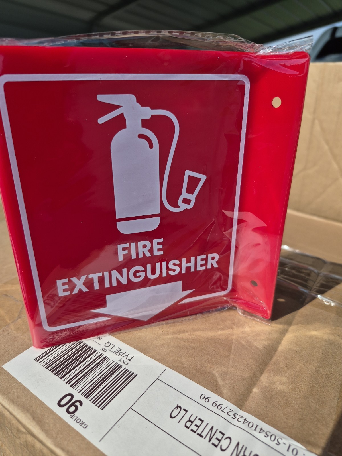 Fire Extinguisher Sign Set Of 4 Hard Plastic Molded Fire Protection Signs