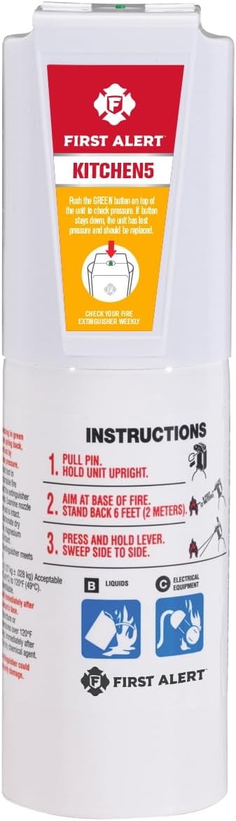 First Alert KITCHEN5 Fire Extinguisher & EZ Fire Spray, Extinguishing Aerosol Sp