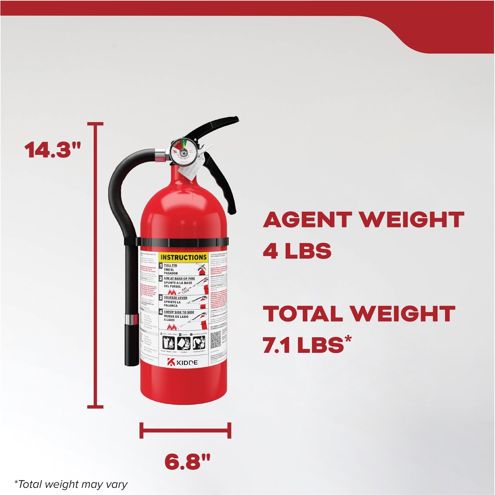 Kidde Living Area Fire Extinguisher for Home 2 A 10 B C KDABC Residential