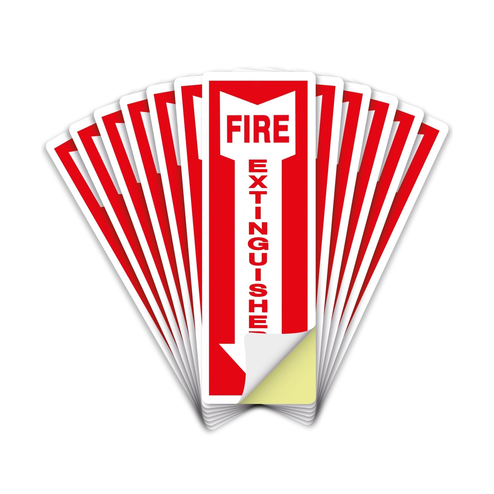 Pack of 12 Fire Extinguisher Stickers 4″x 12″- 5 Mil Vinyl – Fire Extinguishe…