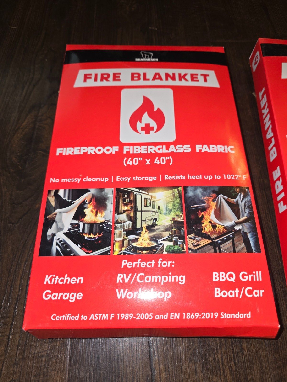 Lot of 2 Silverback 40″ X 40″ Fireproof Fiberglass Fire Blanket New