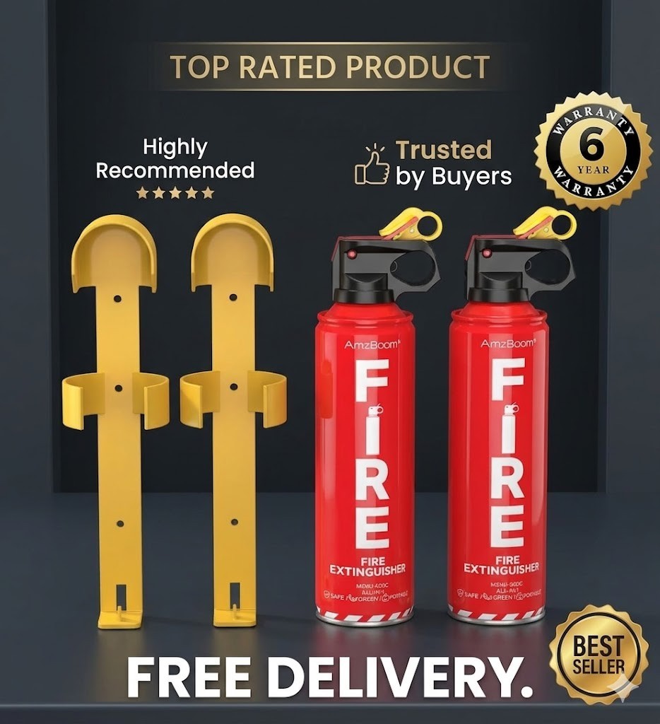 Fire Extinguisher-2-Pack – 4 In 1 with Mount Fire Extinguishers for House/Car