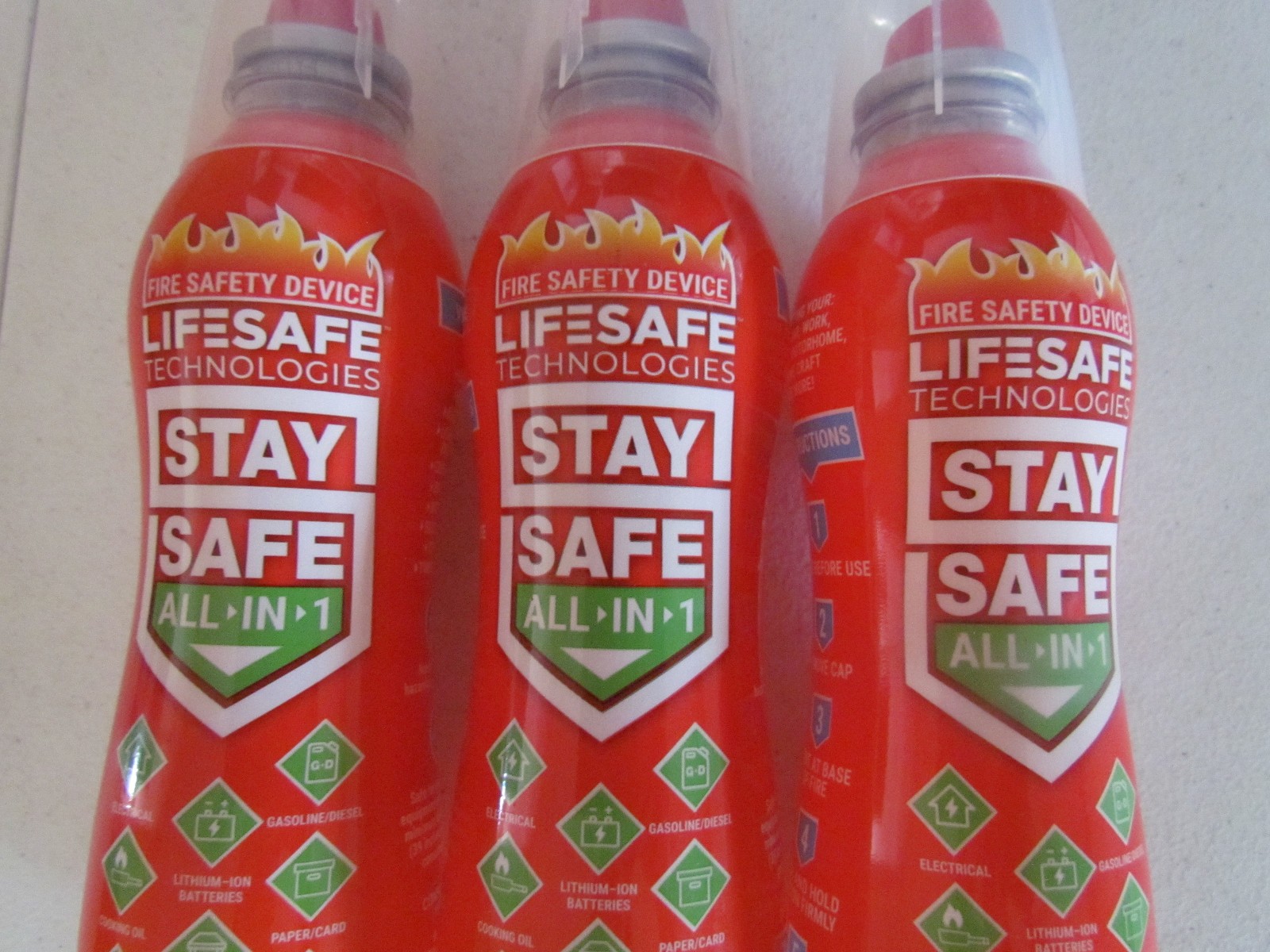 3 Pack LifeSafe StaySafe All-in-1 Fire Extinguisher Spray – Home Car Garage