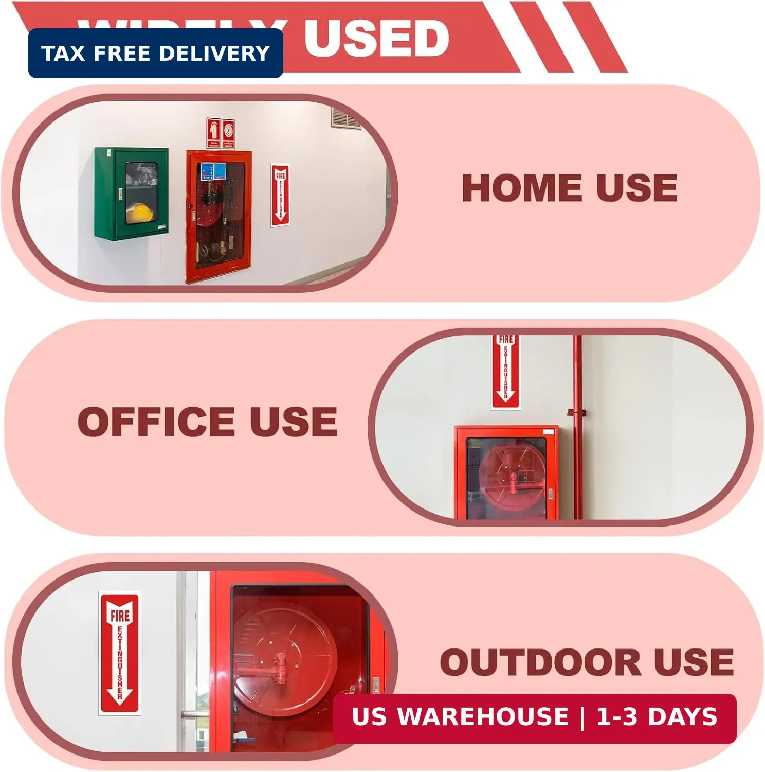 Fire Extinguisher Stickers 4×12 Inch, 5PCS Fire Extinguisher Signs, Fire Extingu