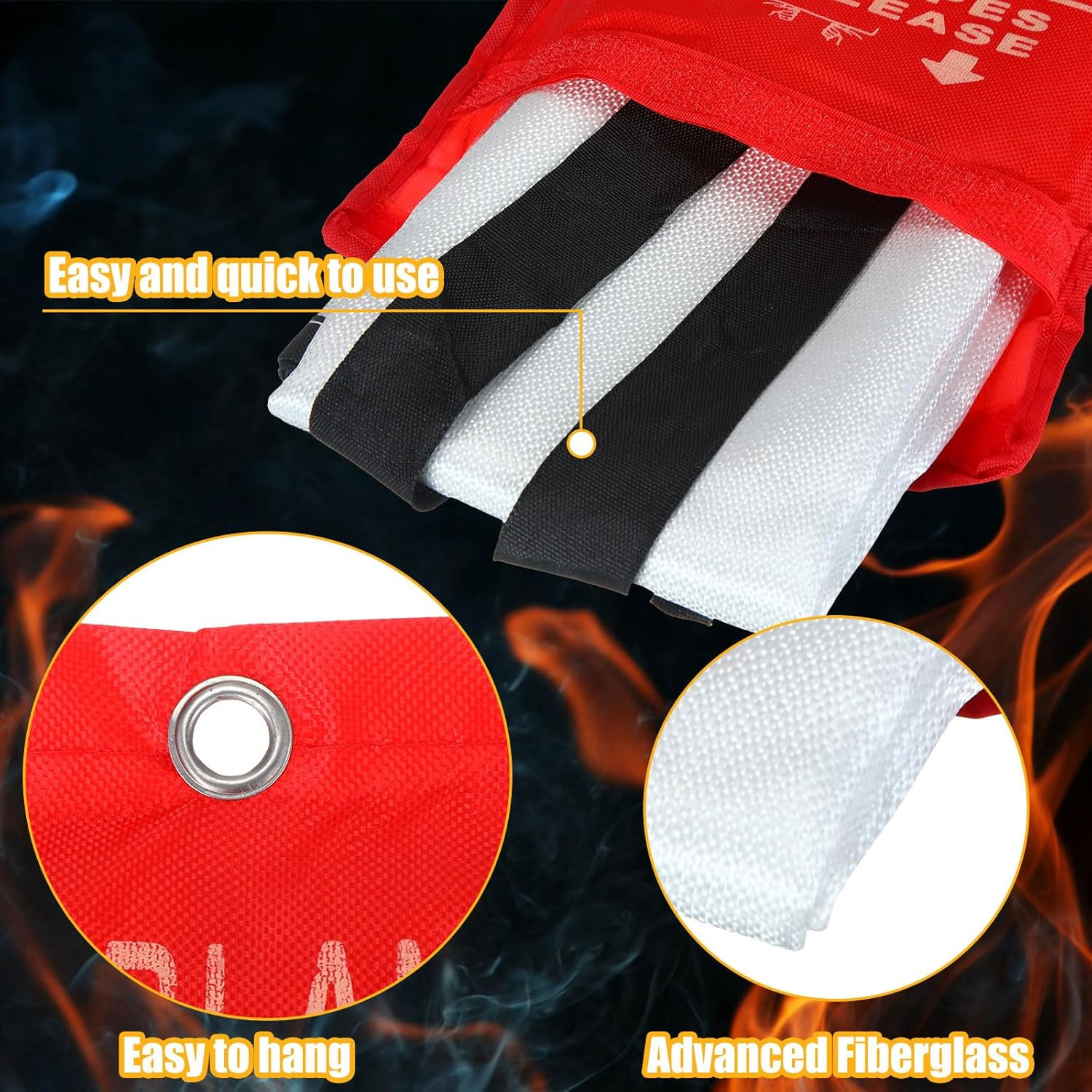 50 Pack Fire Blanket for Home and Kitchen Bulk 39 X 39 Inch Emergency Fire Blank