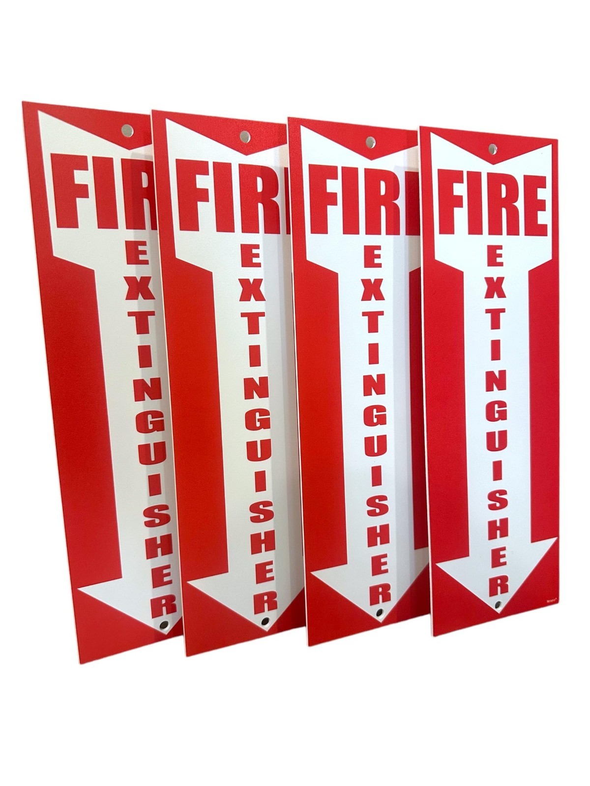 4Pack Fire Extinguisher Plastic Safety Signs Wall Mount for Office Warehouse New