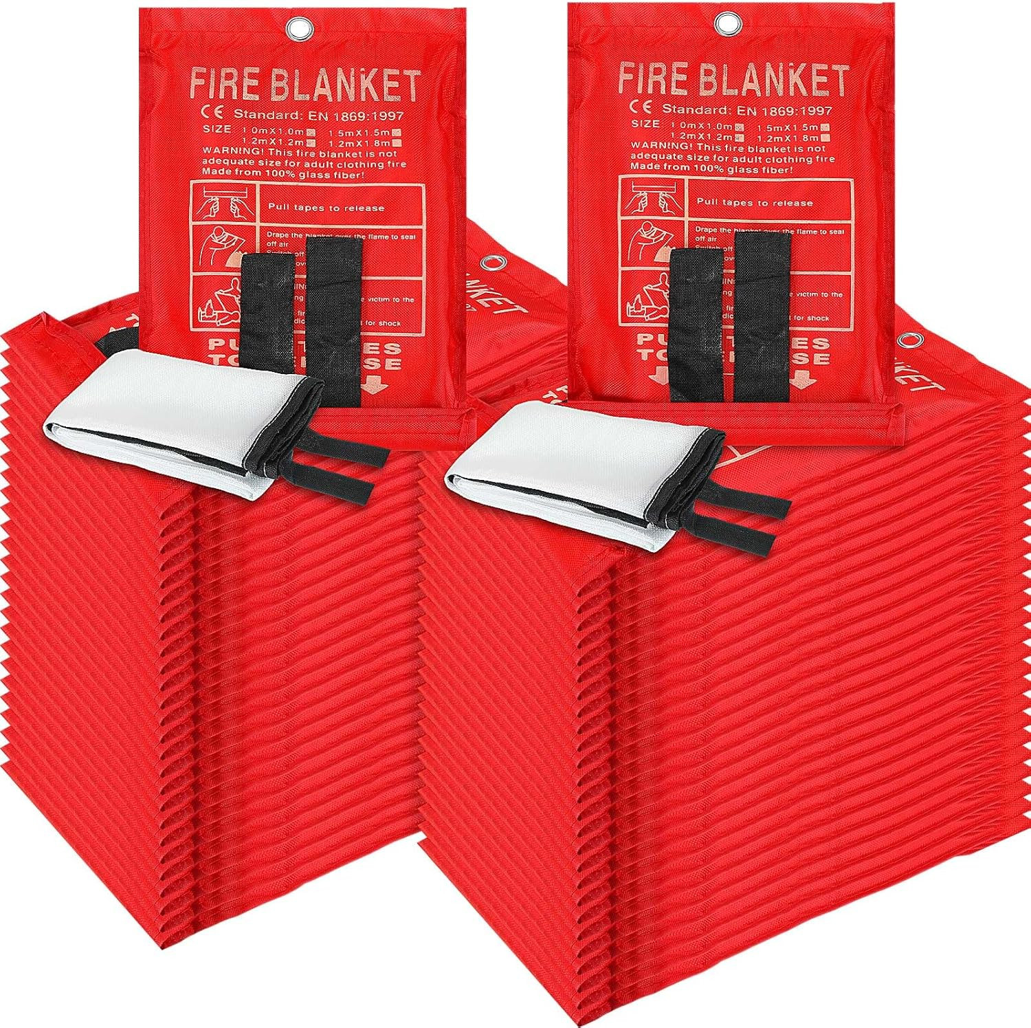 50 Pack Fire Blanket for Home and Kitchen Bulk 39 X 39 Inch Emergency Fire Blank