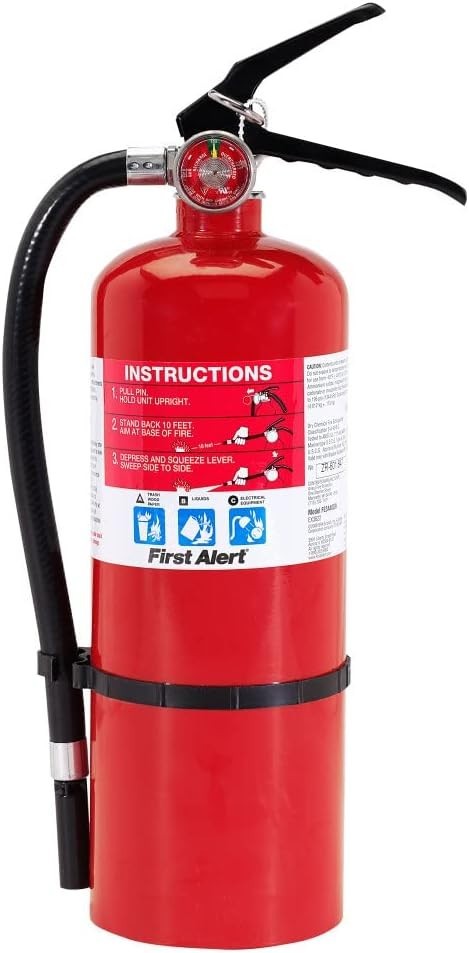 First Alert PRO5 9LB Fire Extinguisher, UL Rated 3-A:40-B:C, Heavy Duty 1-Pack