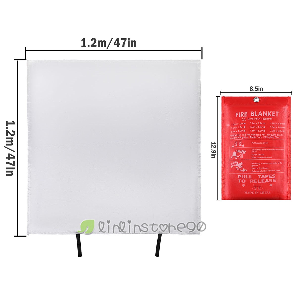 47″ LARGE Emergency FIRE BLANKET for Car Home Office Warehouse Retardant Prepare