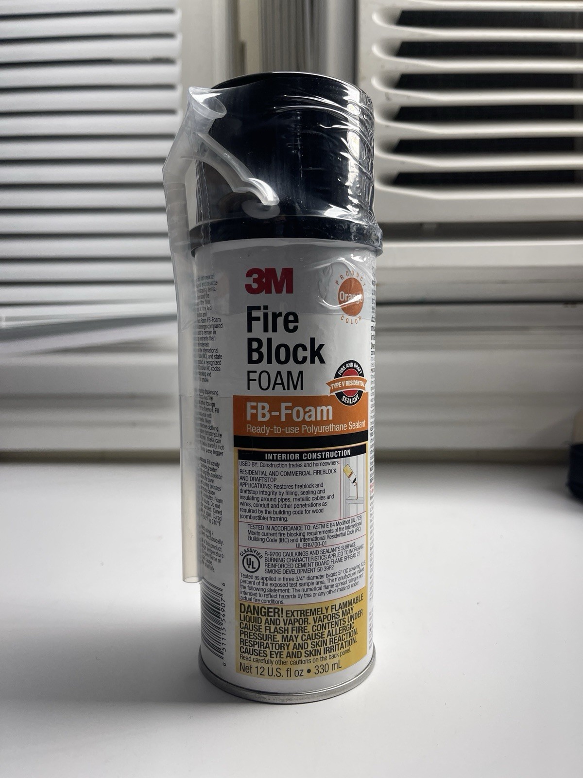 3M Fire Stop Block Spray Foam 12 Fl Oz Orange FB Polyurethane Sealant