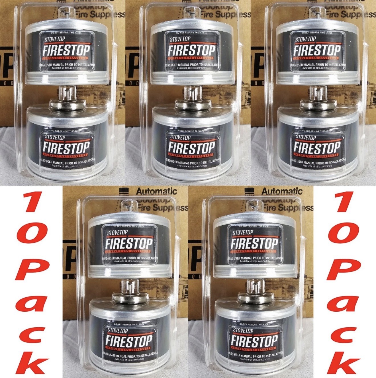 NEW – StoveTop FireStop 675-3D RangeHood Fire Suppressor 10 Pack – April 2032