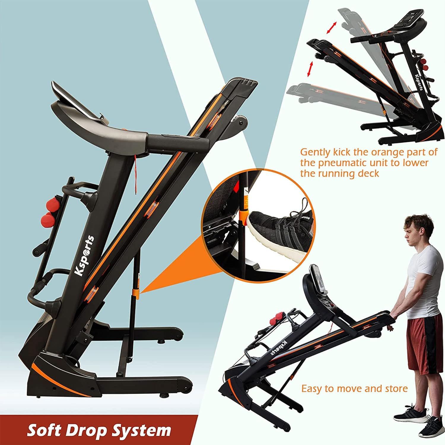 Treadmill Bundle | Electric Folding Incline Treadmill with Auto/Manual Incline,