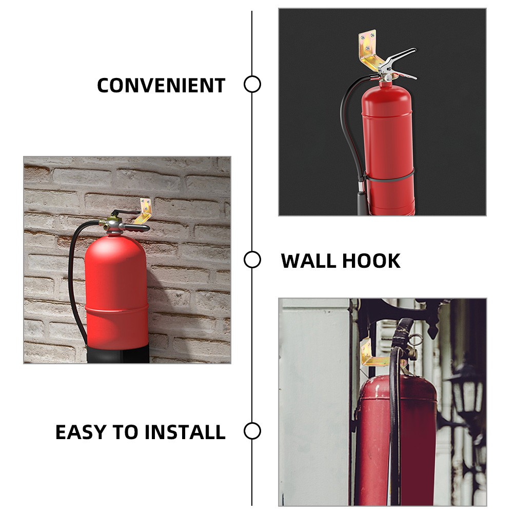4Pcs Fire Extinguisher Wall Mount Brackets Durable Zinc Alloy Golden Holder