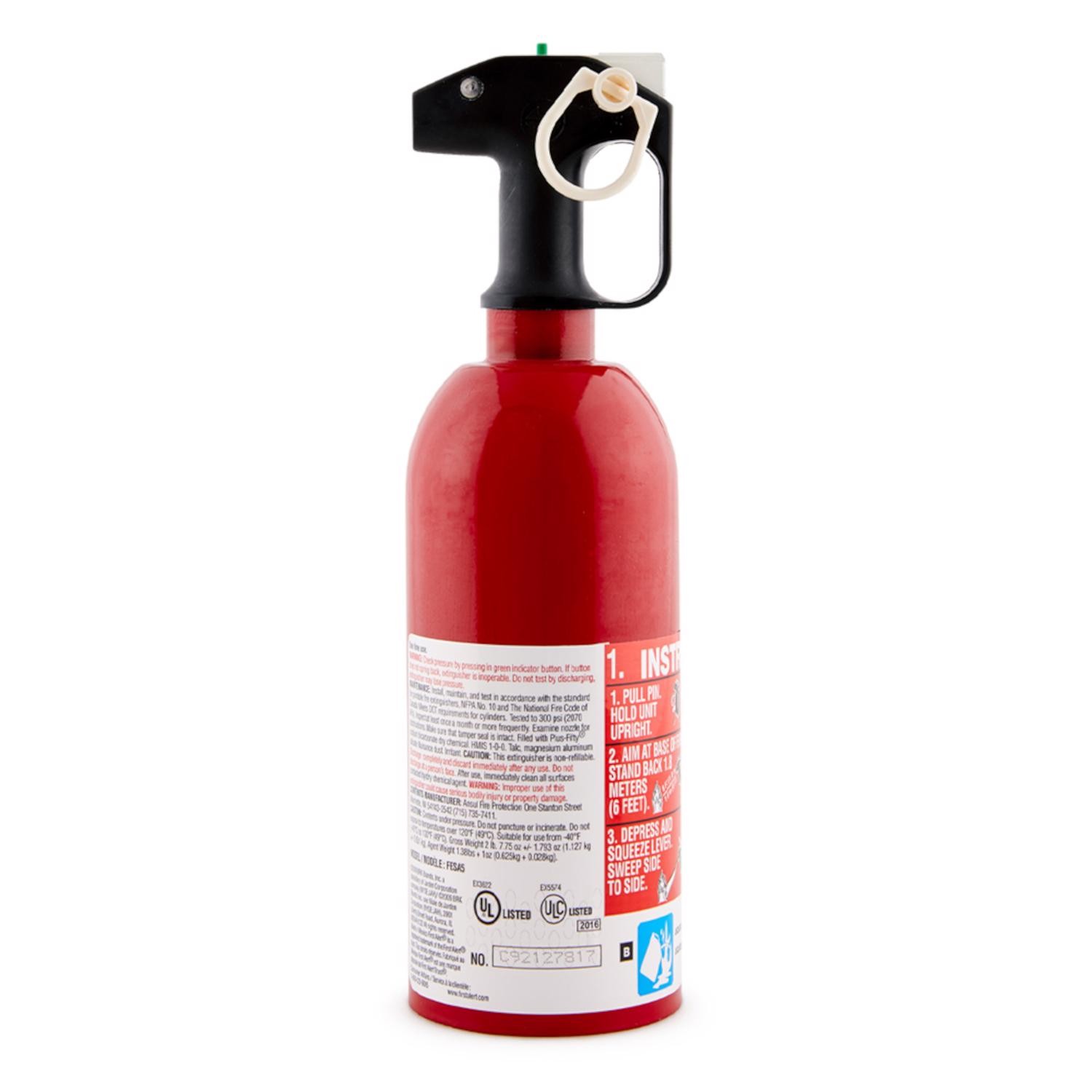 First Alert Pull Pin & Lever Discharge Fire Extinguisher 2 lbs. for Auto (Pack o