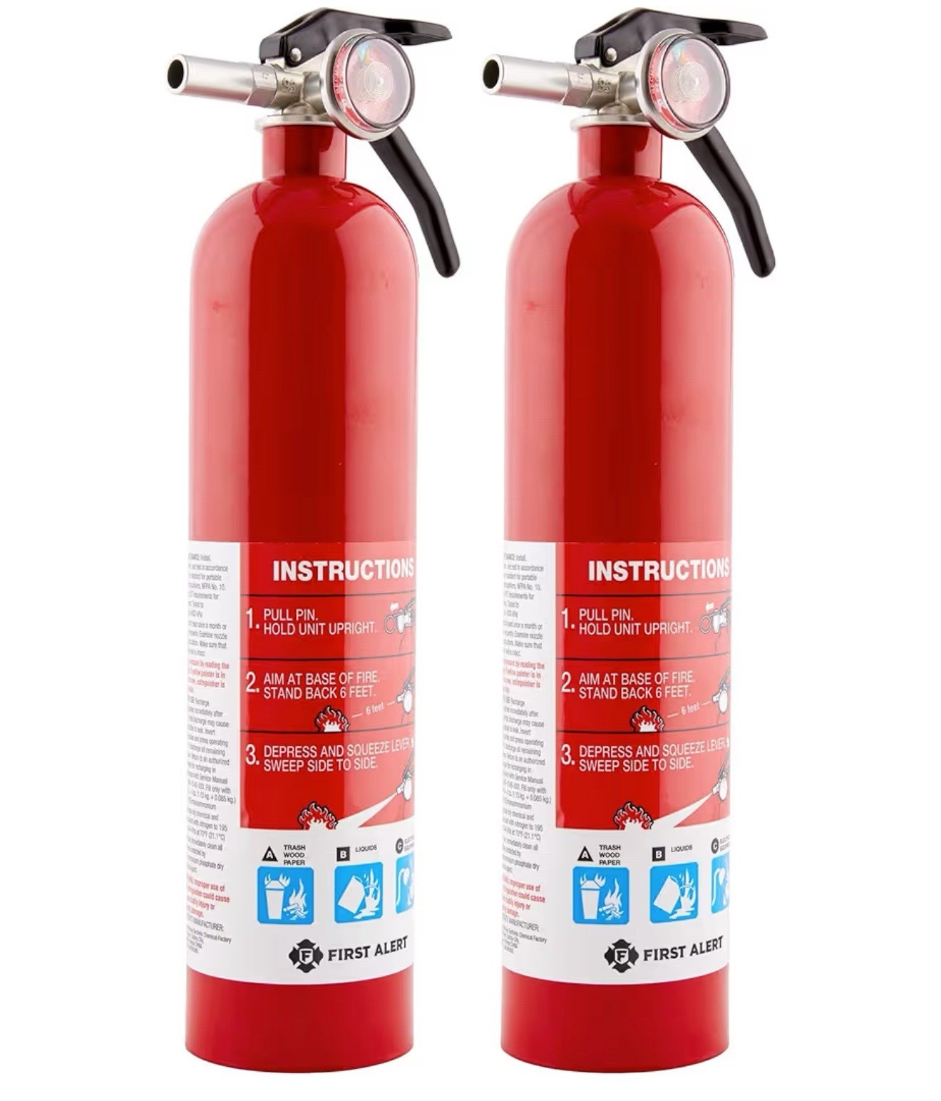 First Alert Home1-2, Standard Home Fire Extinguisher Red 2PACK
