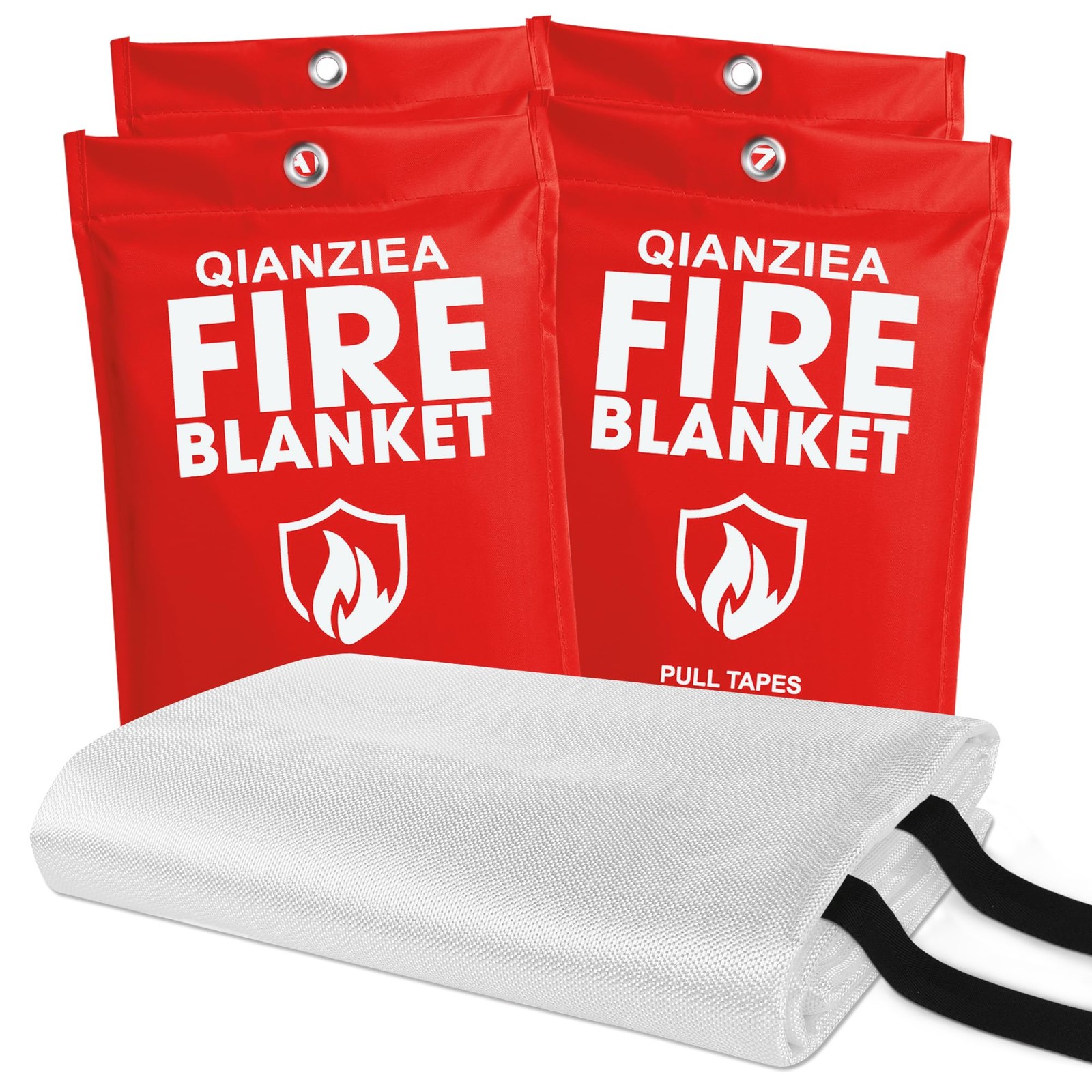 4 Pack Fire Blanket 40” x 40” – Emergency Fire Blanket for Kitchen & Home, Fi…