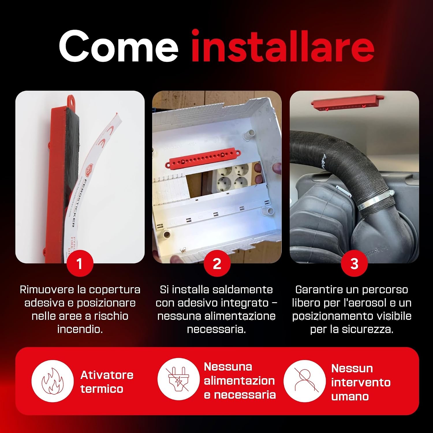 Small Automatic Fire Extinguisher For electrical panels fuse boxes lithium