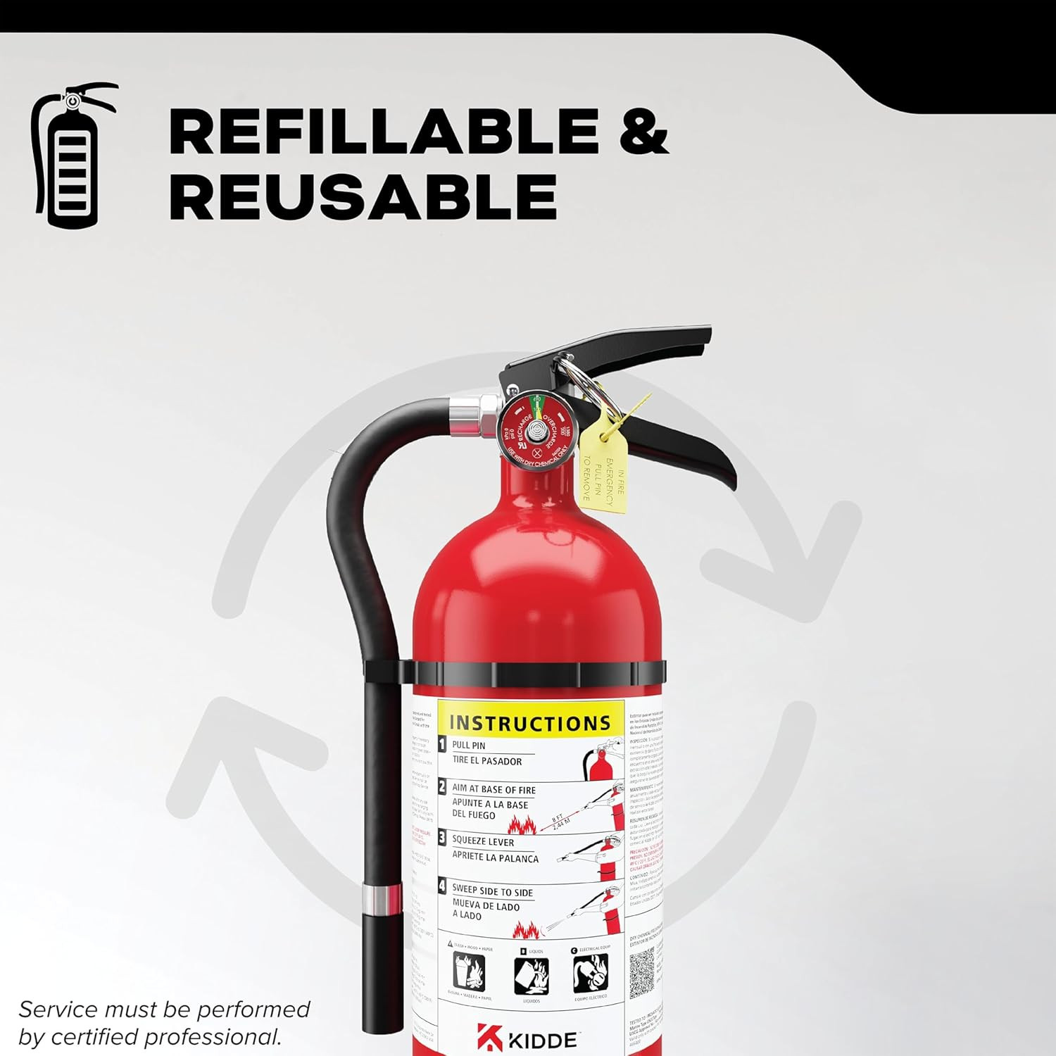 Commercial-Grade Fire Extinguisher for Office, Schools, Rechargeable, 2A10BC