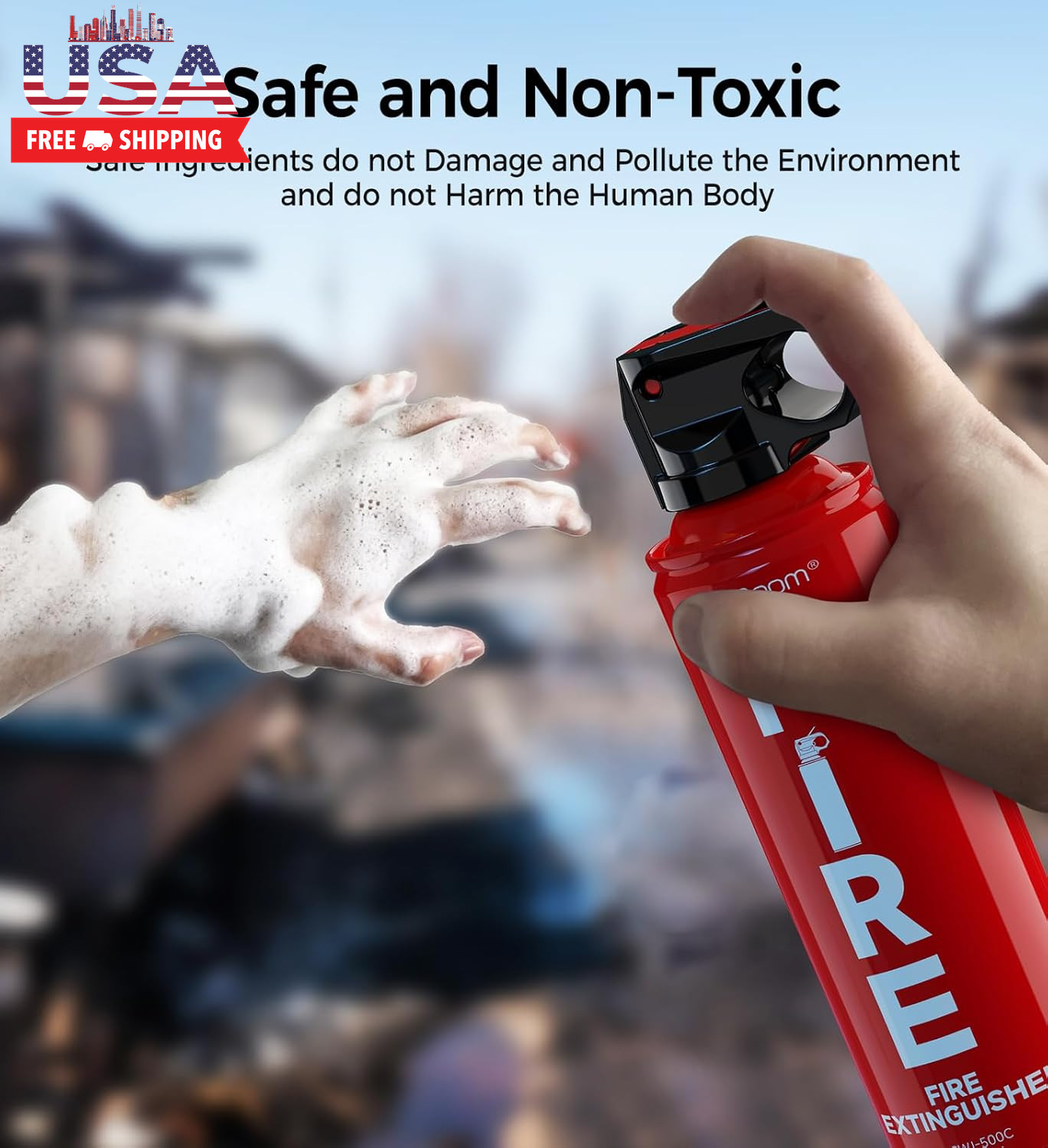 2-Pack Fire Extinguisher for Home, Kitchen, Car, and Grill with Mounting Bracket