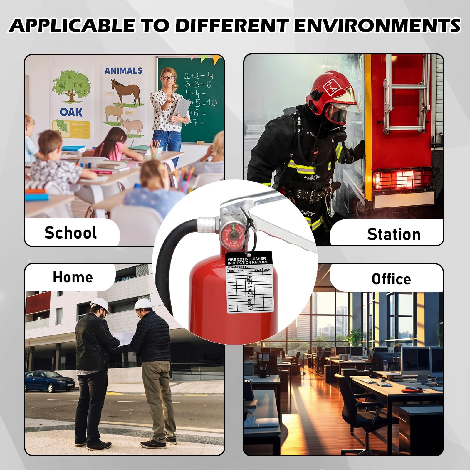 25 Sets Metal Inspection Tags Safety Inspection Tags Fire Extinguisher Inspec…